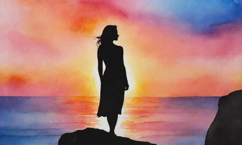 El voluntariado: una forma de cambiar tu vida y tu comunidad 8 Una mujer en silueta se encuentra en el borde de un acantilado con vistas a una vasta y vibrante puesta de sol del océano.